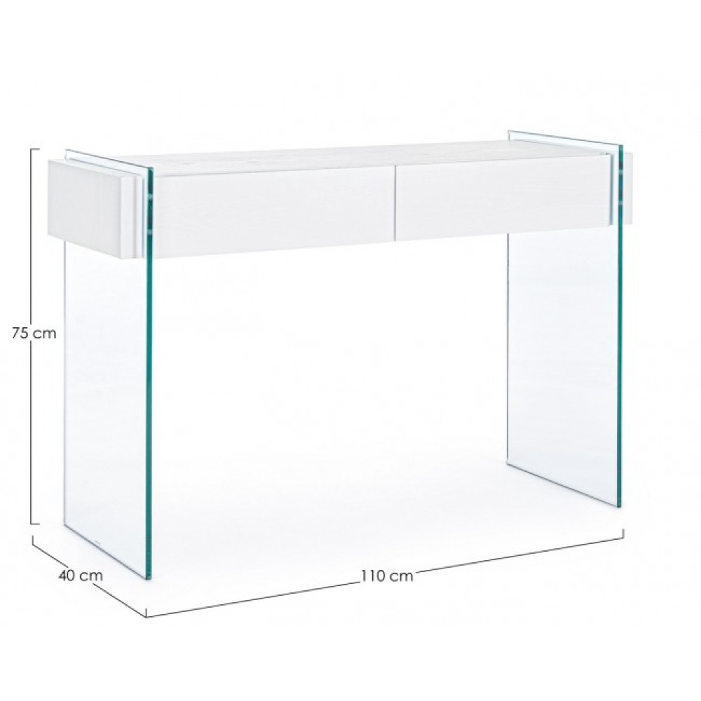 Bizzotto LINE WHITE WOOD CONSOLE 2DR 110X40