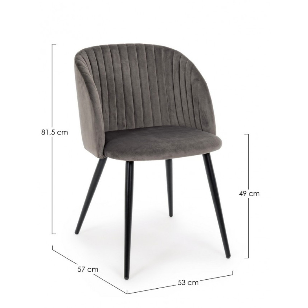 Yes КРІСЛО QUEEN DARK GREY VELVET