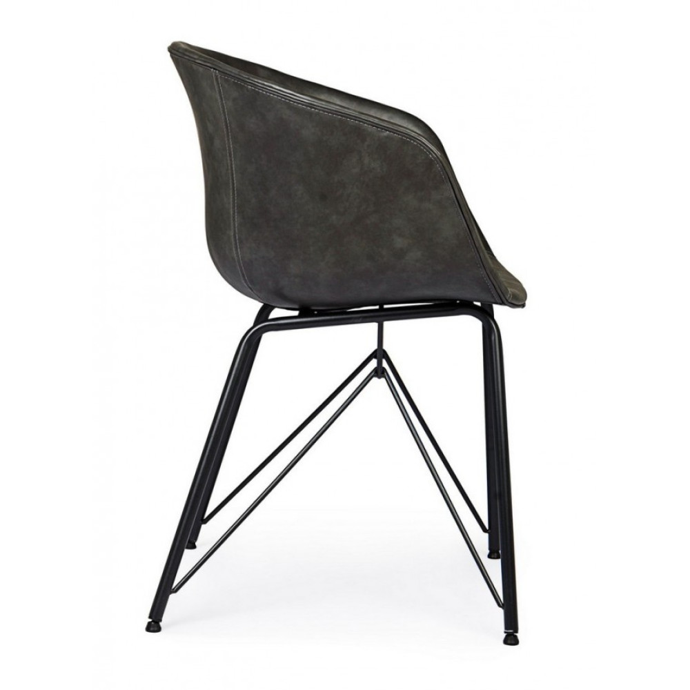 Bizzotto ВІНТАЖНЕ ПУ КРІСЛО WARHOL GREY Bizzotto ВІНТАЖНЕ ПУ КРІСЛО WARHOL GREY