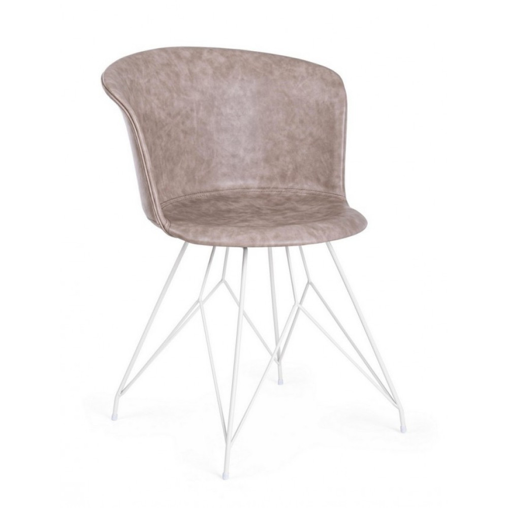 Bizzotto КРІСЛО LOFT BEIGE ВІНТАЖ ПУ БІЛИЙ