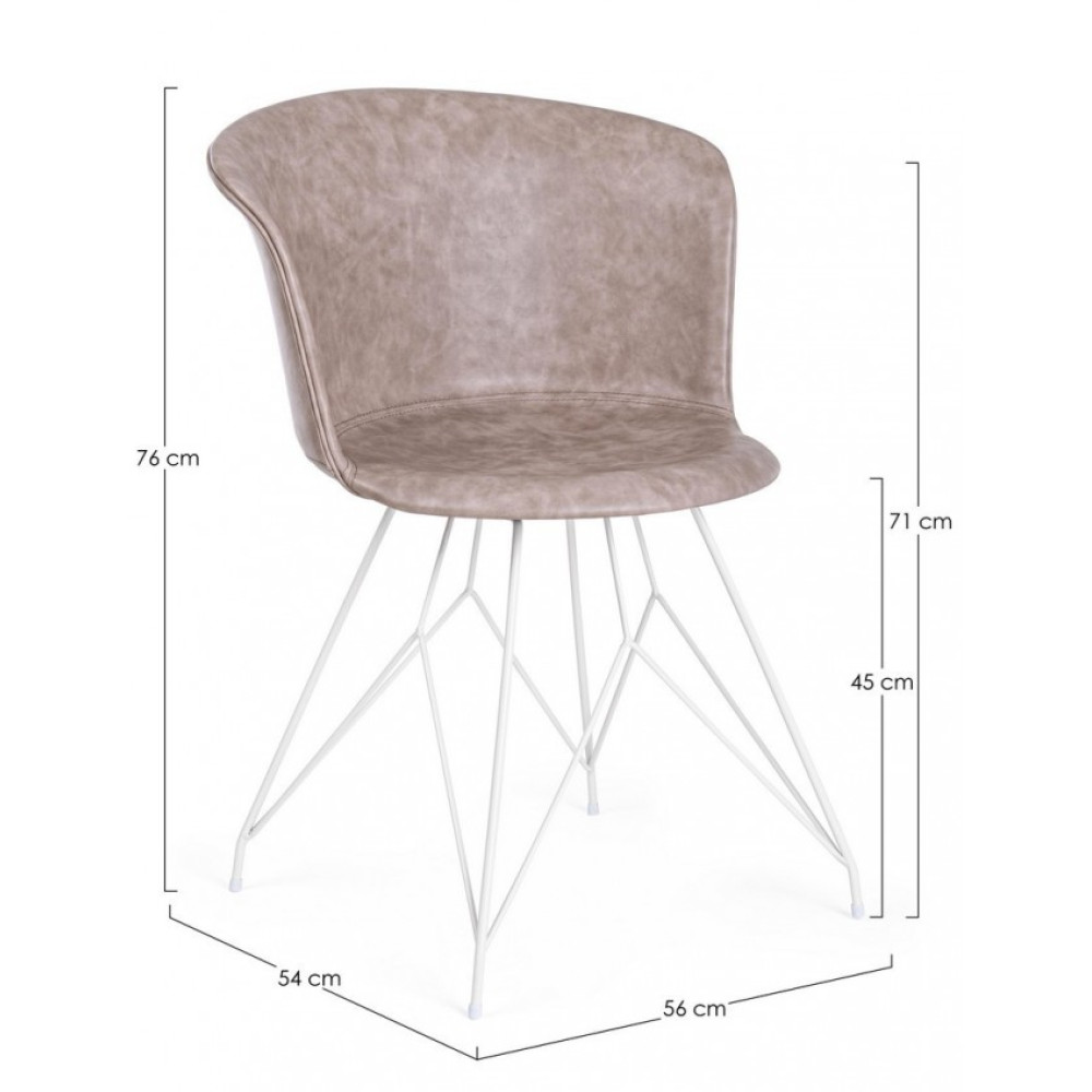 Bizzotto КРІСЛО LOFT BEIGE ВІНТАЖ ПУ БІЛИЙ Bizzotto КРІСЛО LOFT BEIGE ВІНТАЖ ПУ БІЛИЙ