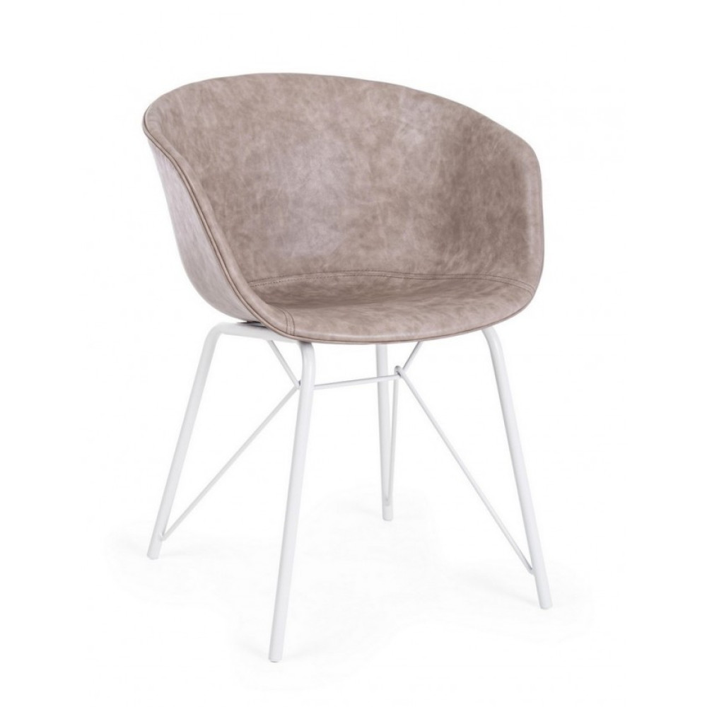 Bizzotto КРІСЛО WARHOL BEIGE VINTAGE PU WHIT