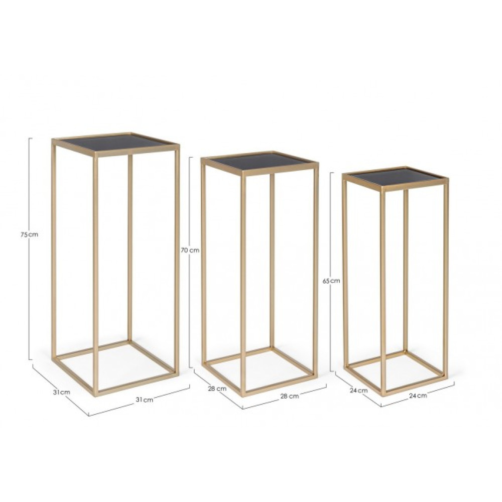 Bizzotto NUCLEOS GOLD SET3 СТОЛ КАВОВИЙ КВ