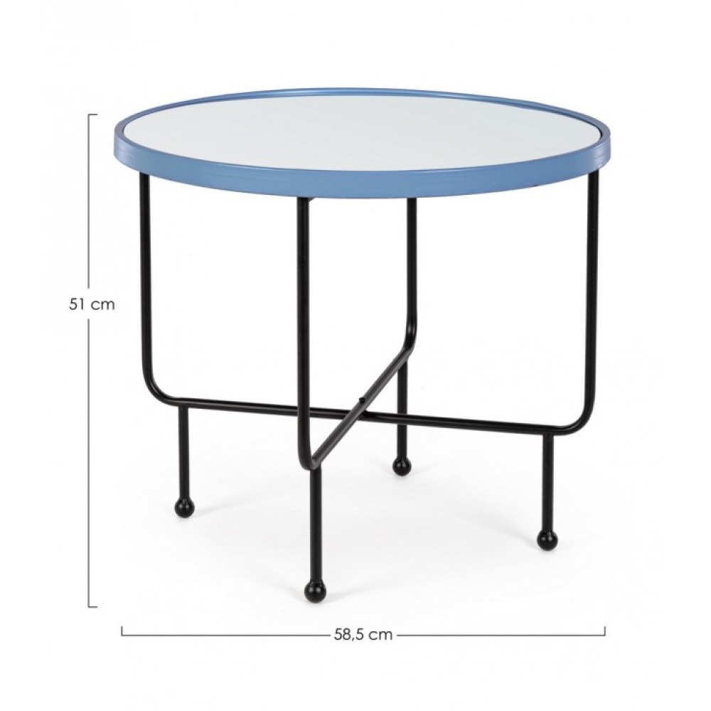 Bizzotto КАВАЛЬНИЙ СТОЛ PAINTER BLUE RO W-MIRR D58.5