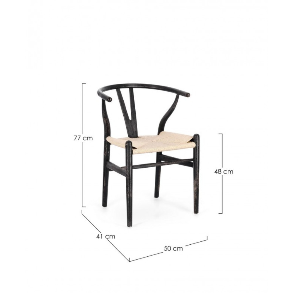 Bizzotto АРТЕМІЯ ЧОРНА/ НАТУРАЛЬНЕ КРІСЛО Bizzotto АРТЕМІЯ ЧОРНА/ НАТУРАЛЬНЕ КРІСЛО