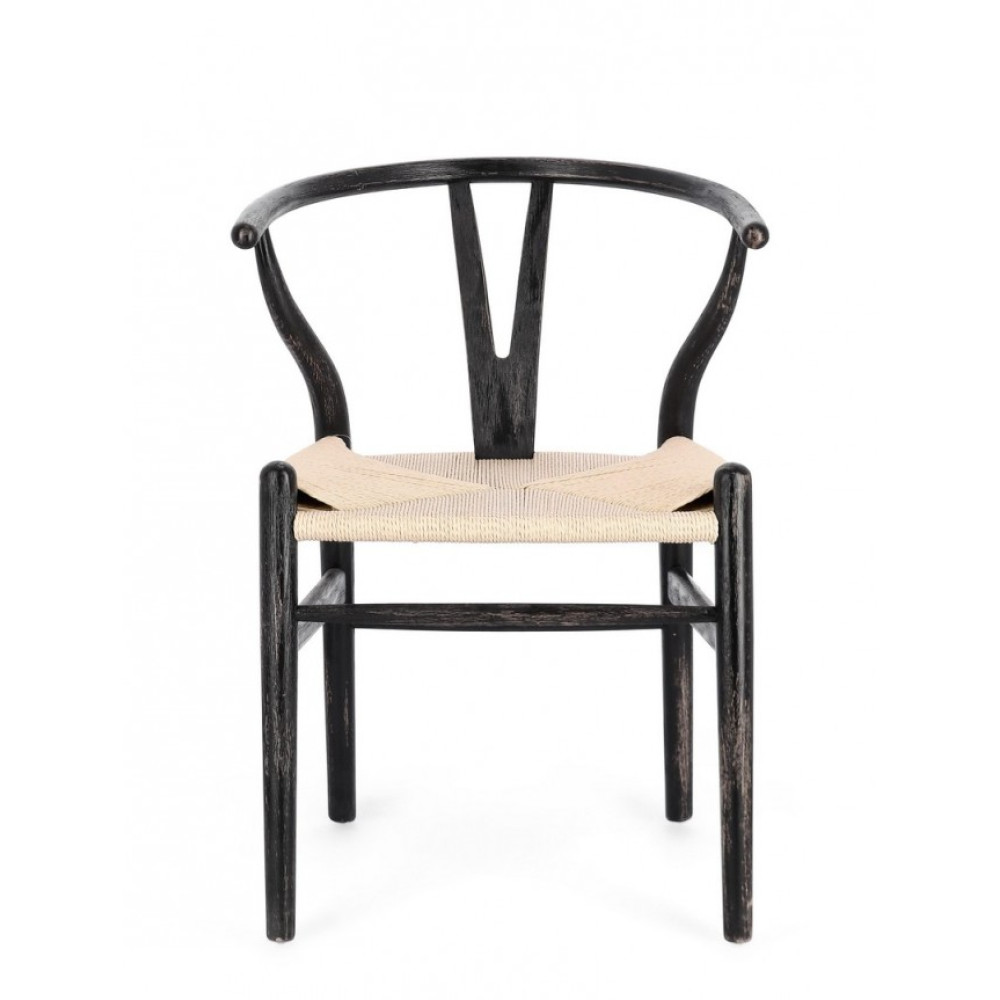 Bizzotto АРТЕМІЯ ЧОРНА/ НАТУРАЛЬНЕ КРІСЛО Bizzotto АРТЕМІЯ ЧОРНА/ НАТУРАЛЬНЕ КРІСЛО