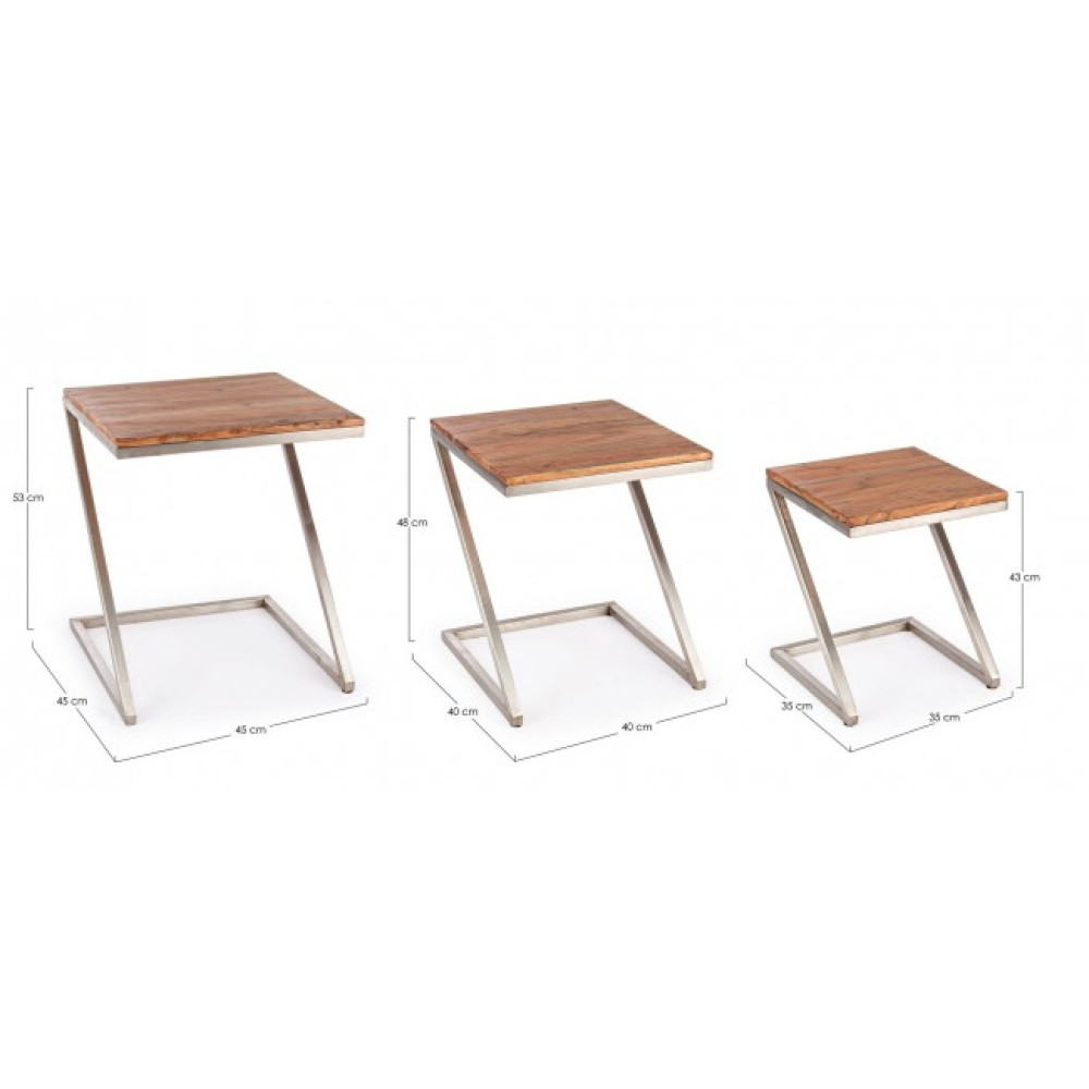 Homemotion КОМПЛЕКТ 3 КАВОВИЙ СТОЛ OSBERT