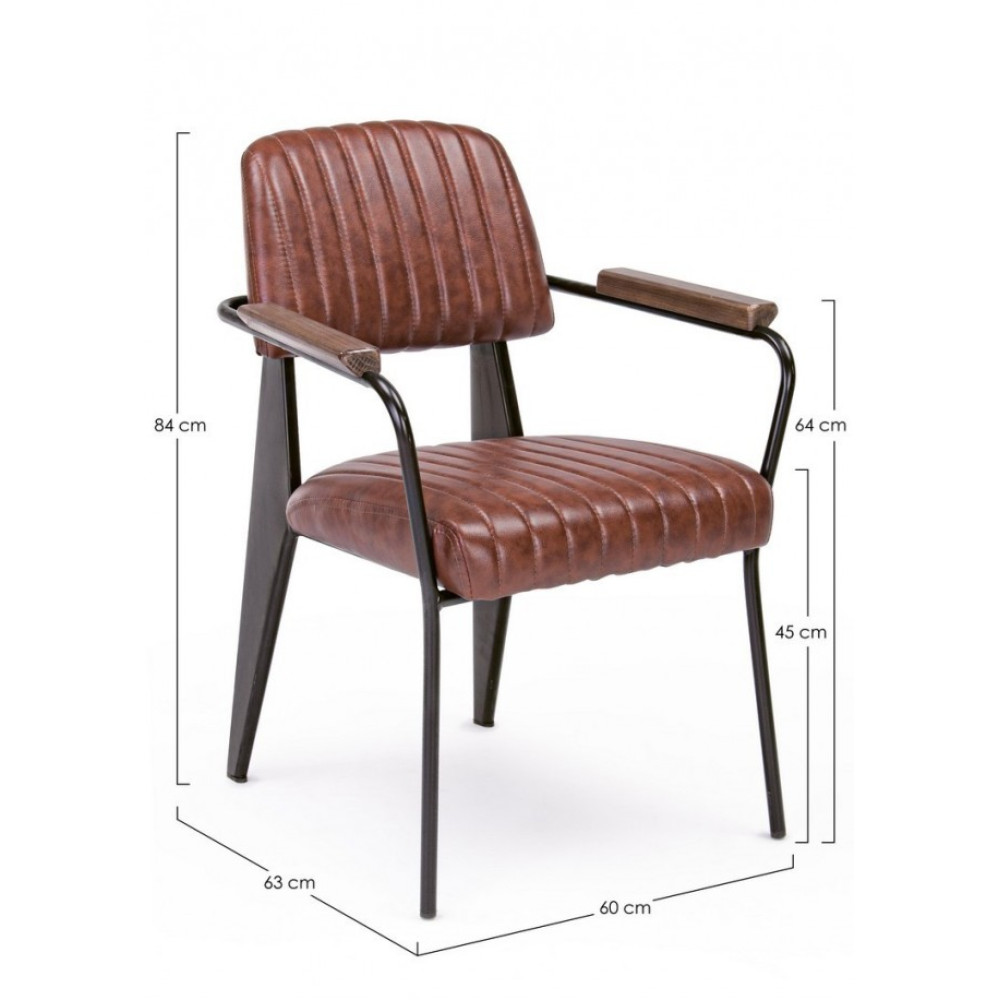 Bizzotto КРІСЛО NELLY VINTAGE DARK ORANGE W-ARMR Bizzotto КРІСЛО NELLY VINTAGE DARK ORANGE W-ARMR