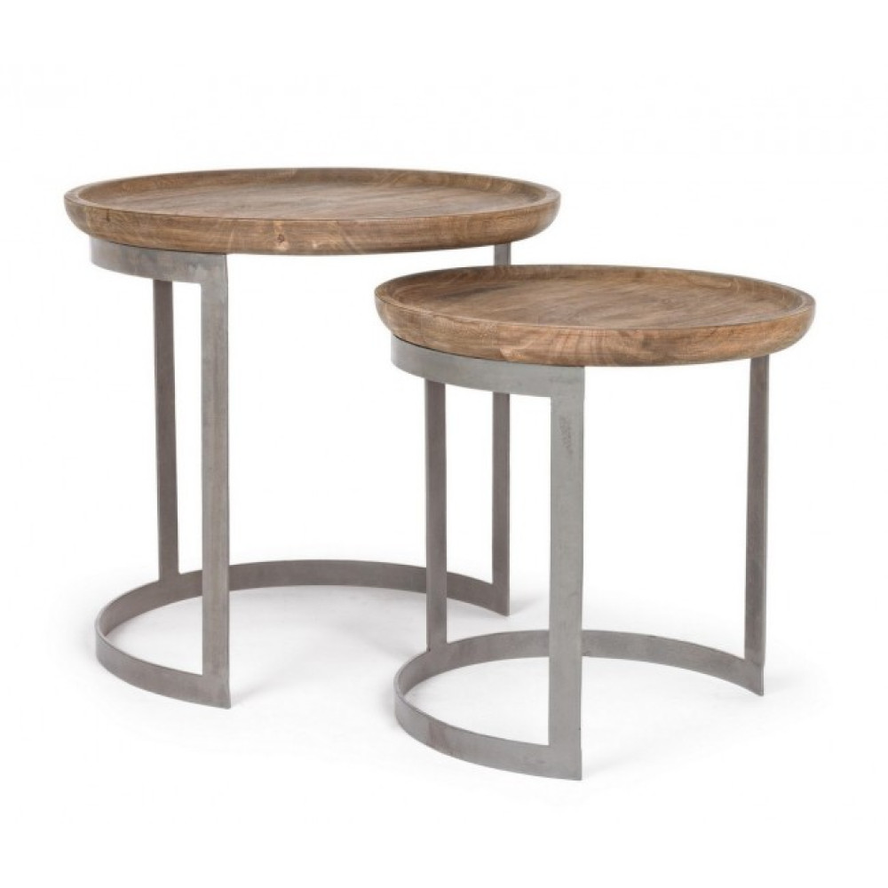 Bizzotto НАБІР 2 НАРВІК СТОЛ КАВОВИЙ КРУГЛИЙ Bizzotto НАБІР 2 НАРВІК СТОЛ КАВОВИЙ КРУГЛИЙ