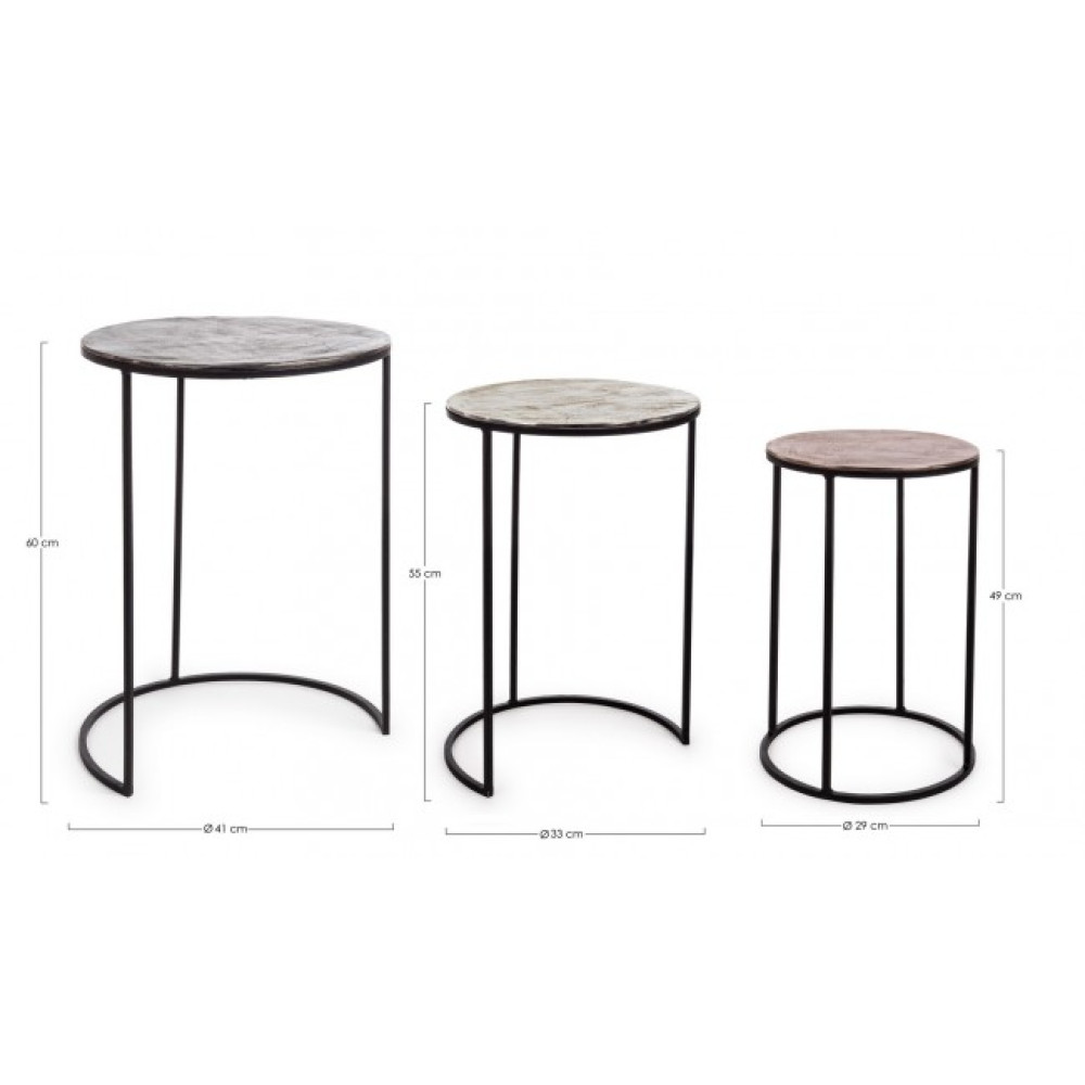 Homemotion КОМПЛЕКТ3 ТАХІР КРУГЛИЙ КАВОВИЙ СТІЛ