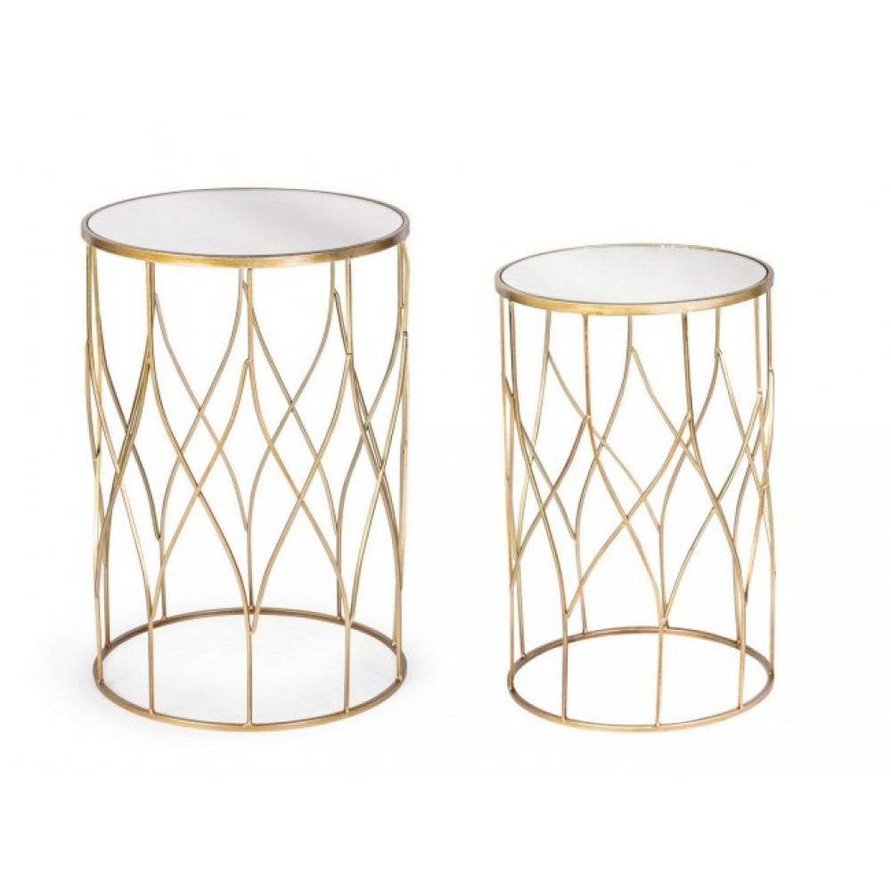 Bizzotto НАБІР 2 ЕЛЕНОР КРУГЛИЙ КАВОВИЙ СТОЛ J15