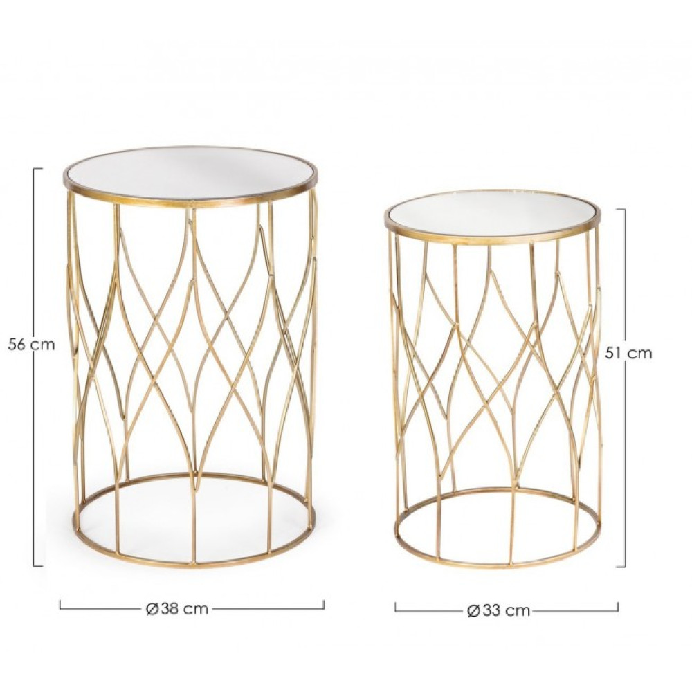 Bizzotto НАБІР 2 ЕЛЕНОР КРУГЛИЙ КАВОВИЙ СТОЛ J15