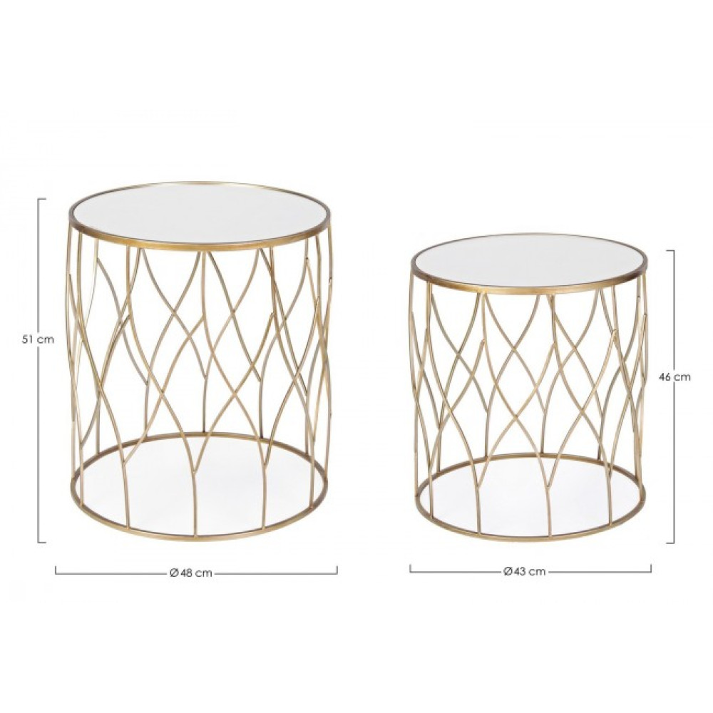 Bizzotto НАБІР 2 ЕЛЕНОР КРУГЛИЙ КАВОВИЙ СТОЛ J16