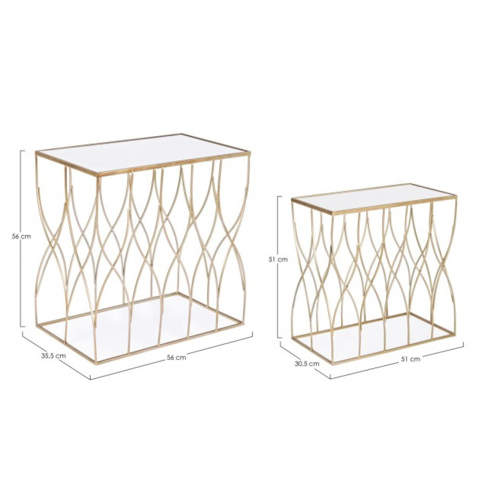 Bizzotto НАБІР 2 ЕЛЕНОР КАВОВИЙ СТОЛ ПРЯМИЙ J19