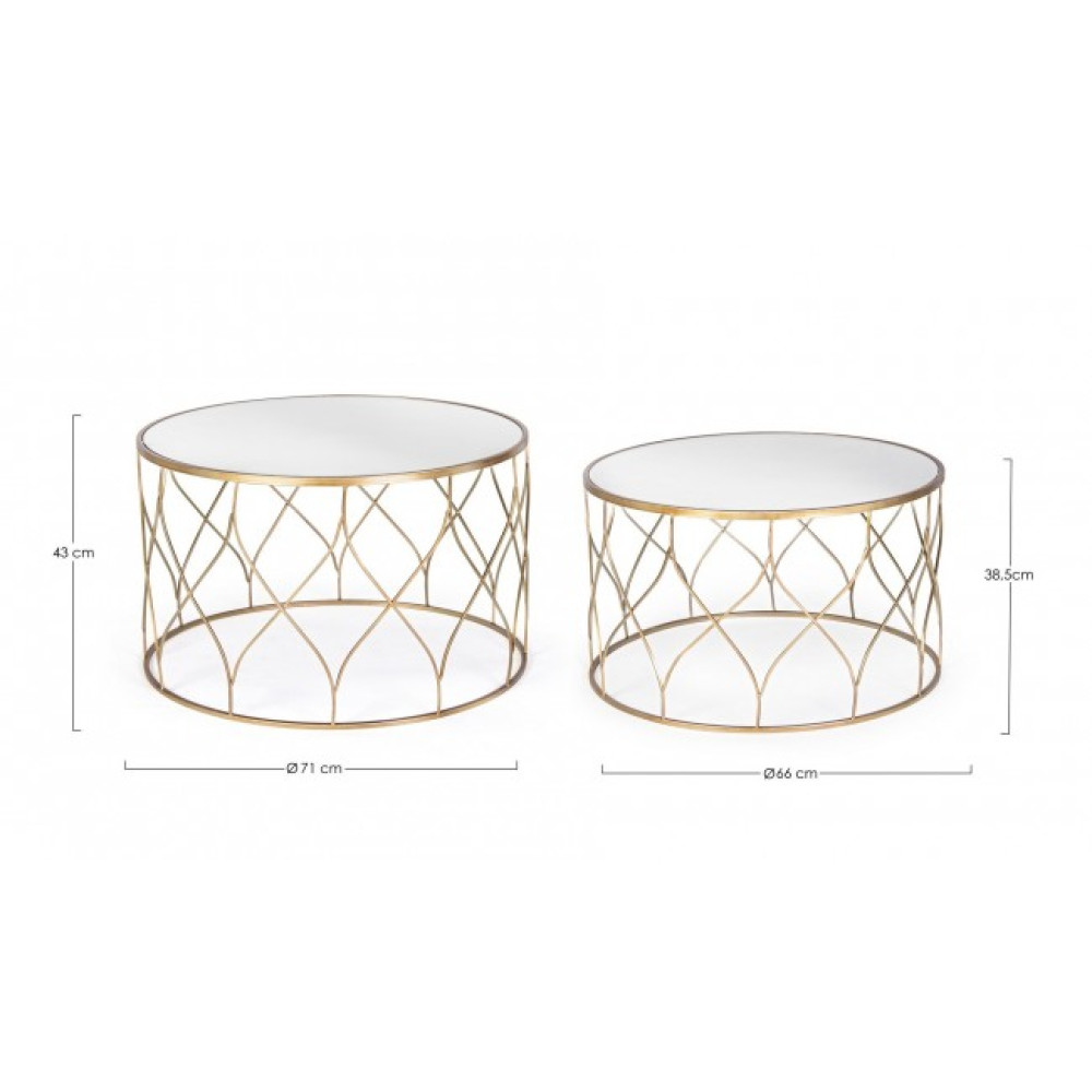 Bizzotto НАБІР 2 ЕЛЕНОР КРУГЛИЙ КАВОВИЙ СТОЛ J17 Bizzotto НАБІР 2 ЕЛЕНОР КРУГЛИЙ КАВОВИЙ СТОЛ J17