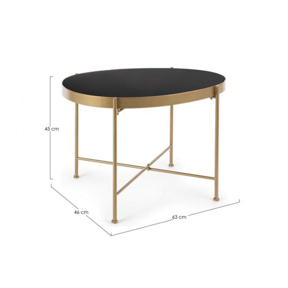 Bizzotto КАВОВИЙ СТІЛ RASHIDA GOLD 63X46