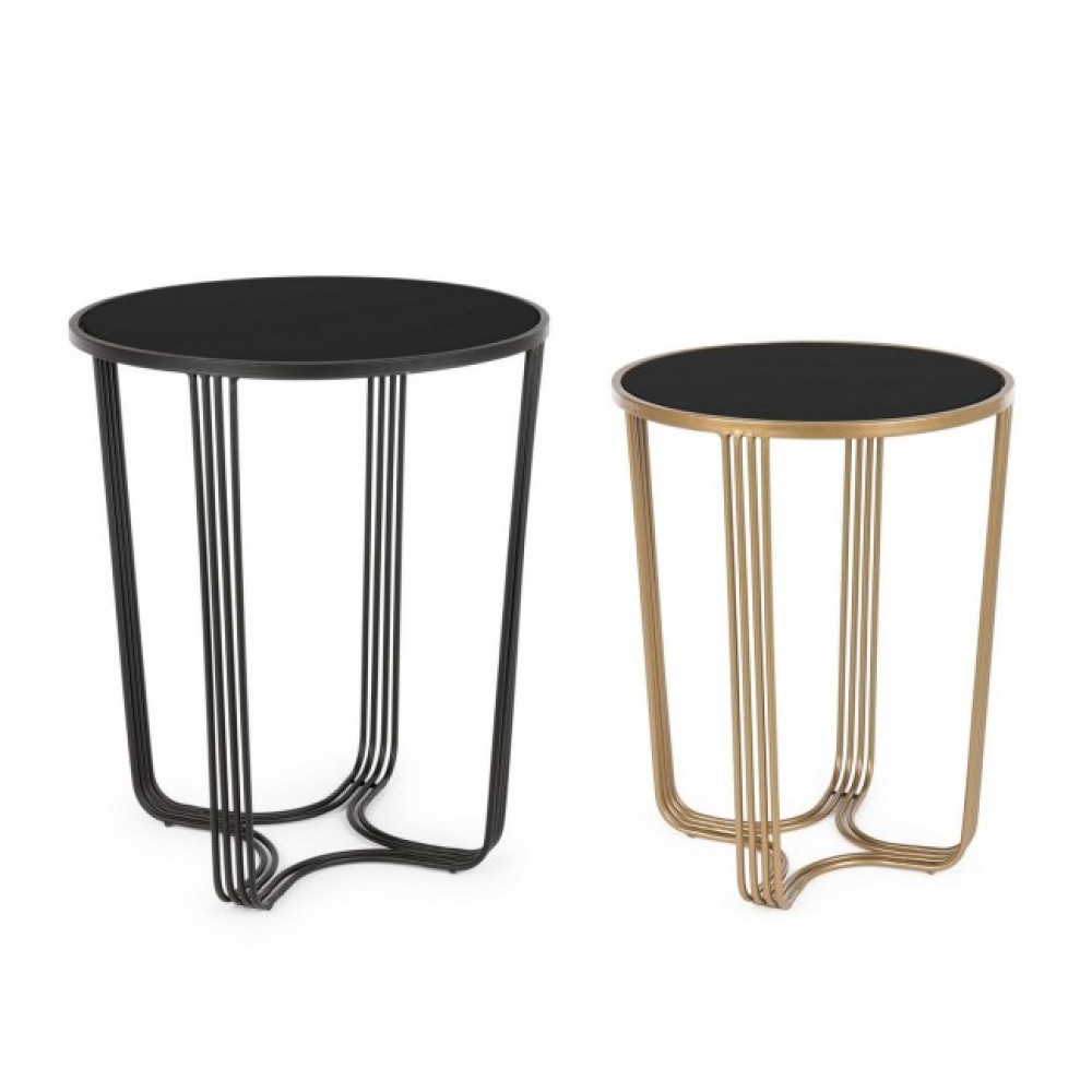 Bizzotto НАБІР 2 AFEF ЗОЛОТИЙ/ЧОРНИЙ КАВОВИЙ СТОЛ