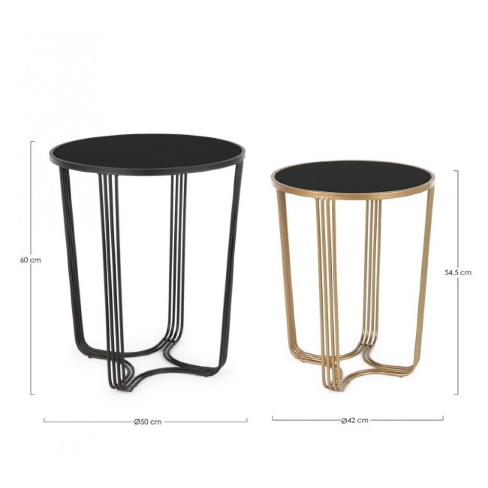 Bizzotto НАБІР 2 AFEF ЗОЛОТИЙ/ЧОРНИЙ КАВОВИЙ СТОЛ