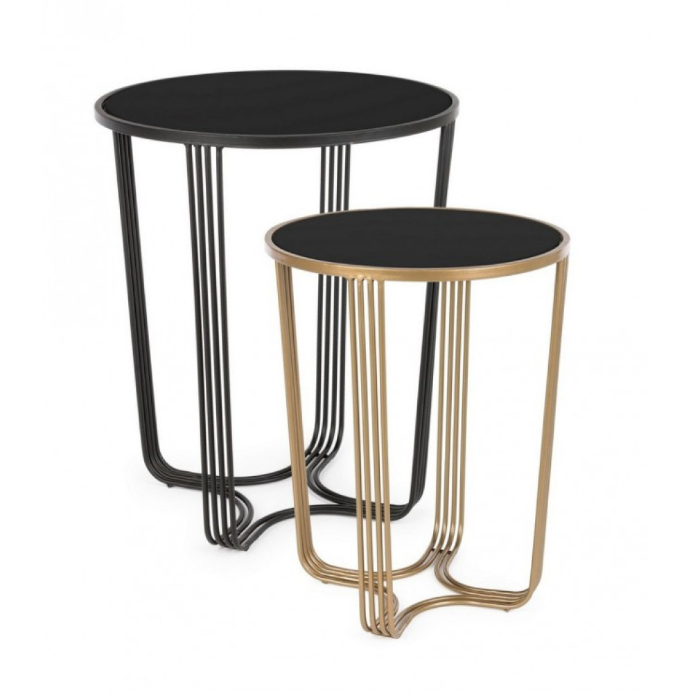 Bizzotto НАБІР 2 AFEF ЗОЛОТИЙ/ЧОРНИЙ КАВОВИЙ СТОЛ Bizzotto НАБІР 2 AFEF ЗОЛОТИЙ/ЧОРНИЙ КАВОВИЙ СТОЛ