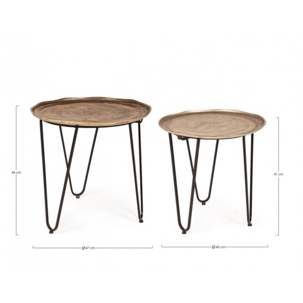 Homemotion НАБІР 2 AMIRA КРУГЛИЙ КАВОВИЙ СТОЛ X73