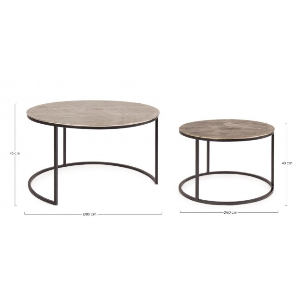 Homemotion НАБІР 2 AMIRA КРУГЛИЙ КАВОВИЙ СТОЛ X34