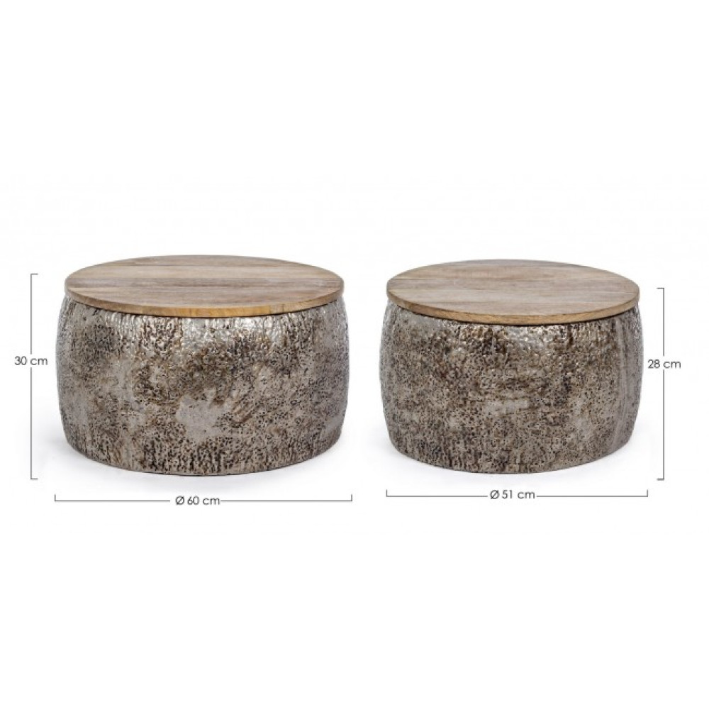 Homemotion КАЛІНДІ НАБІР 2 КАВОВИЙ СТІЛ ДЕРЕВО