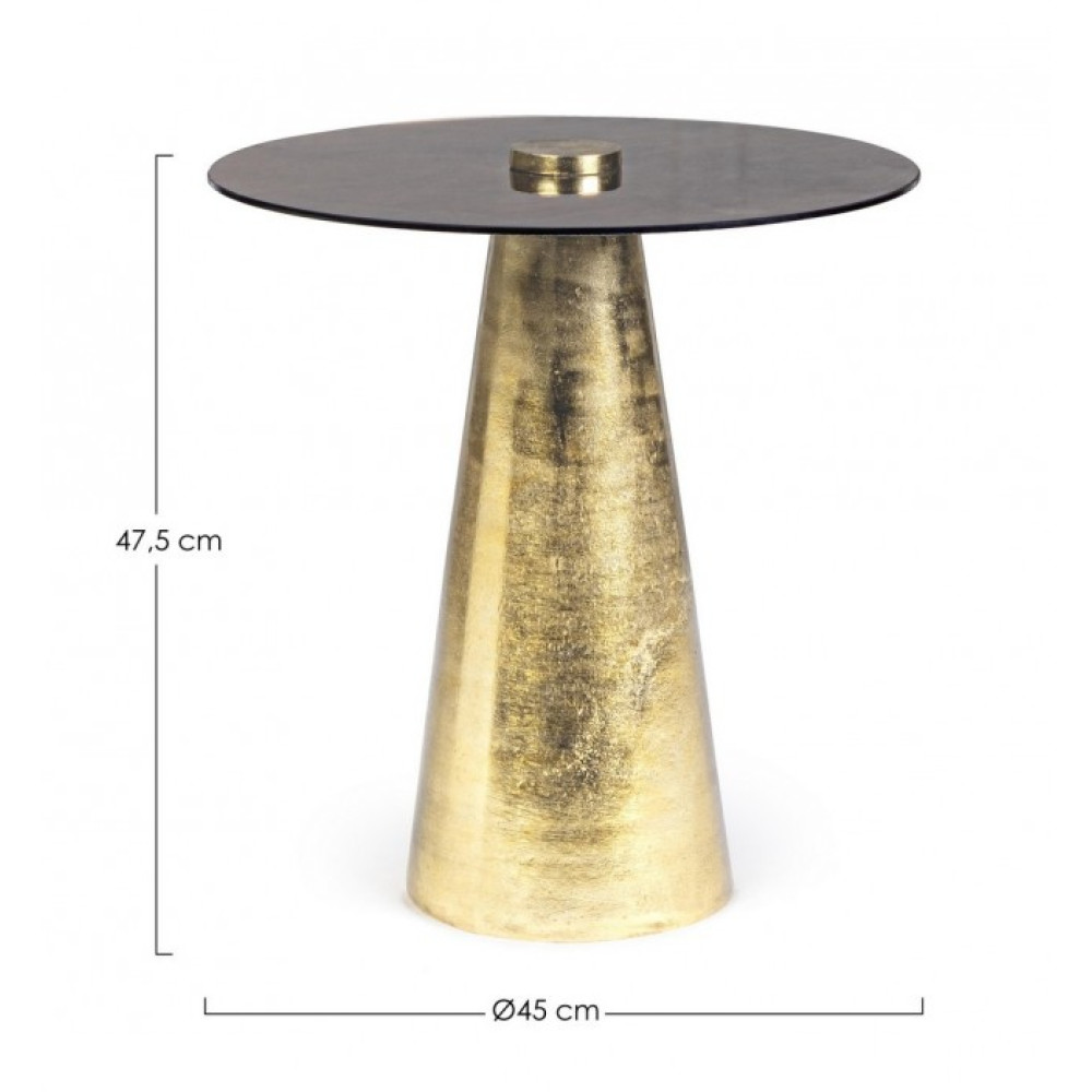 Bizzotto СТОЛ КАФОВИЙ DINPAL ЛАТУННИЙ W-СКЛО D45