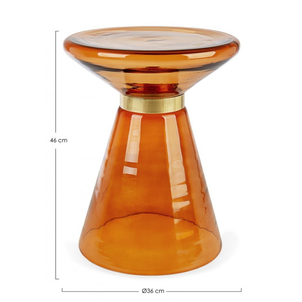 Bizzotto АЗМІН КАВОВИЙ СТОЛІК З БУРШТИНОВОГО СКЛА D36 Bizzotto АЗМІН КАВОВИЙ СТОЛІК З БУРШТИНОВОГО СКЛА D36