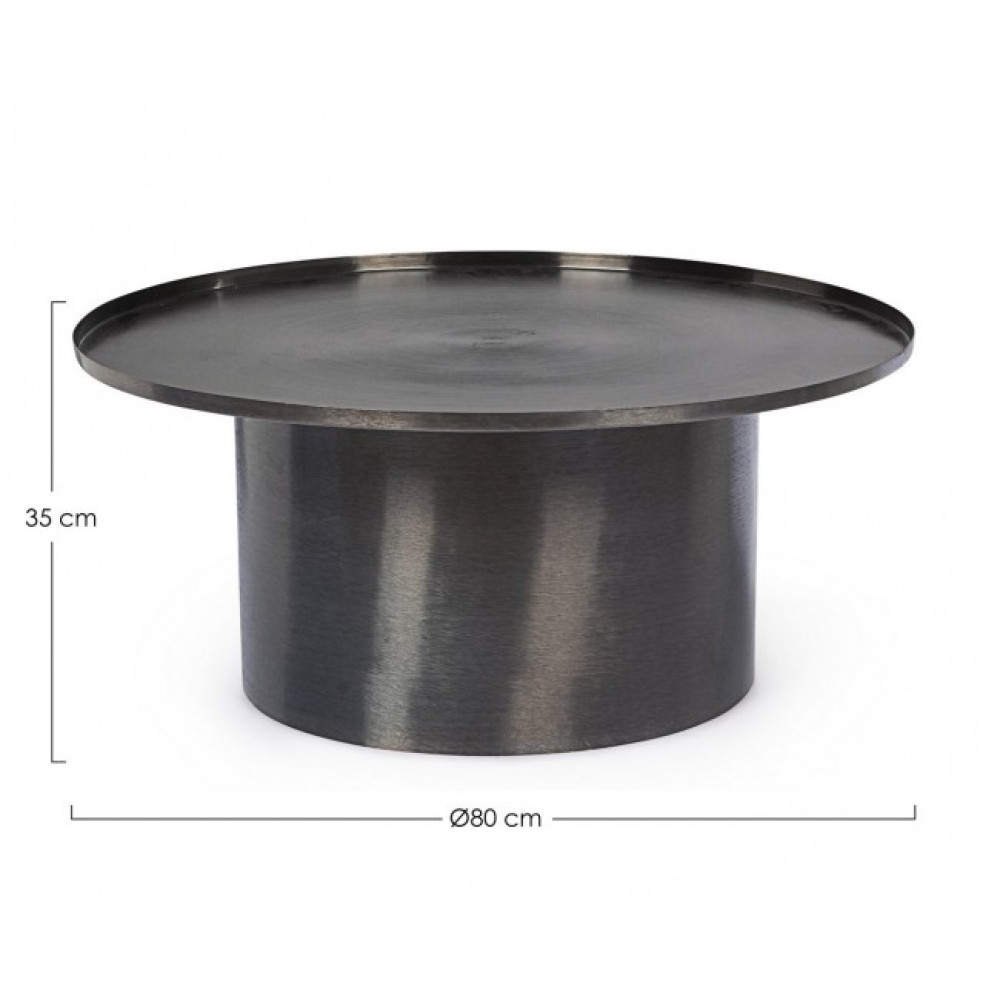 Bizzotto КАФОВИЙ СТОЛ KALPITA BLACK NICKEL D80 Bizzotto КАФОВИЙ СТОЛ KALPITA BLACK NICKEL D80