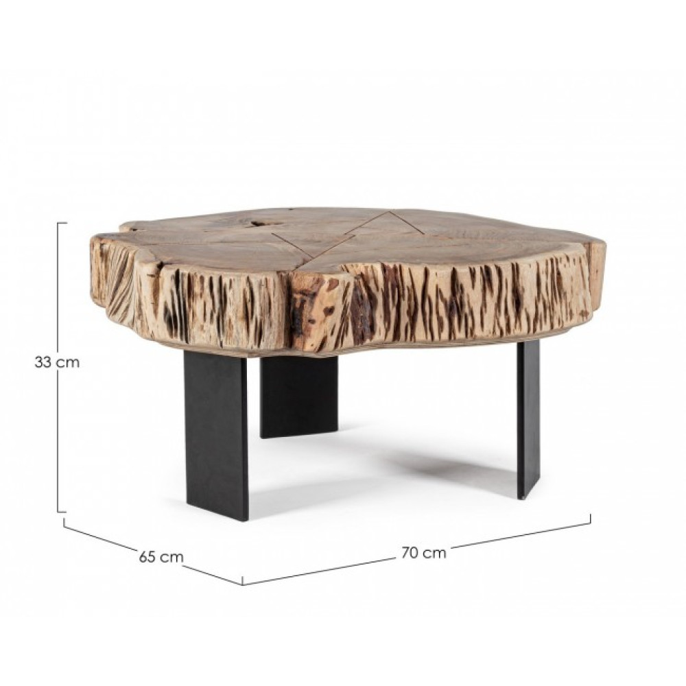 Homemotion КАВОВИЙ СТІЛ KEVAL NATURAL 70X65