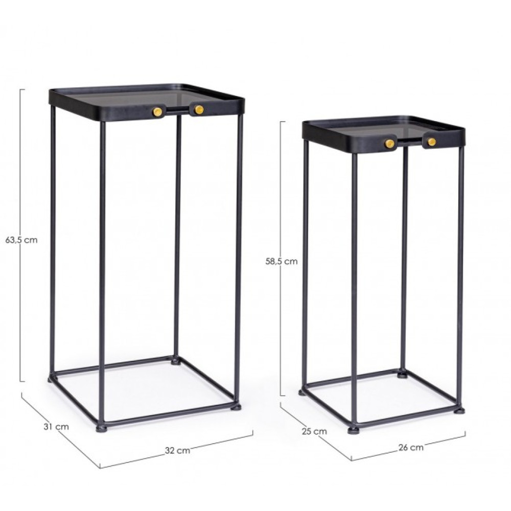 Bizzotto НАБІР 2 КВАДРАТНИЙ СТОЛ ZEINA SQUARE J90 Bizzotto НАБІР 2 КВАДРАТНИЙ СТОЛ ZEINA SQUARE J90