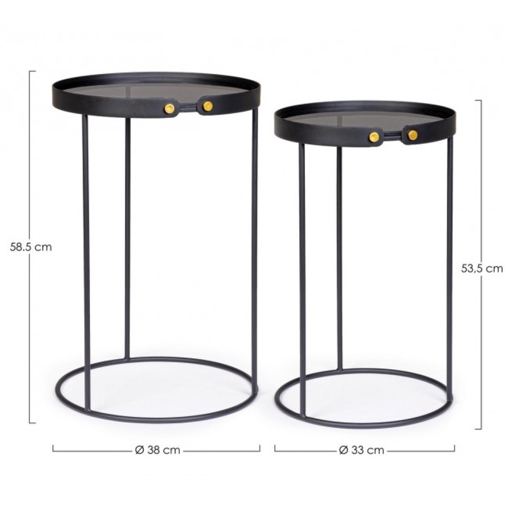 Bizzotto НАБІР 2 ZEINA КРУГЛИЙ КАВОВИЙ СТОЛ J94