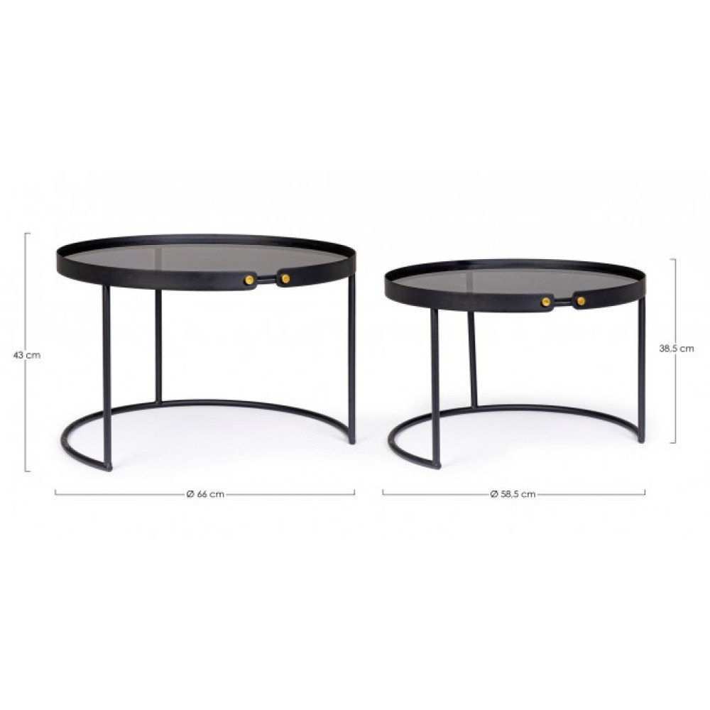 Bizzotto НАБІР 2 ZEINA КРУГЛИЙ КАВОВИЙ СТОЛ J91