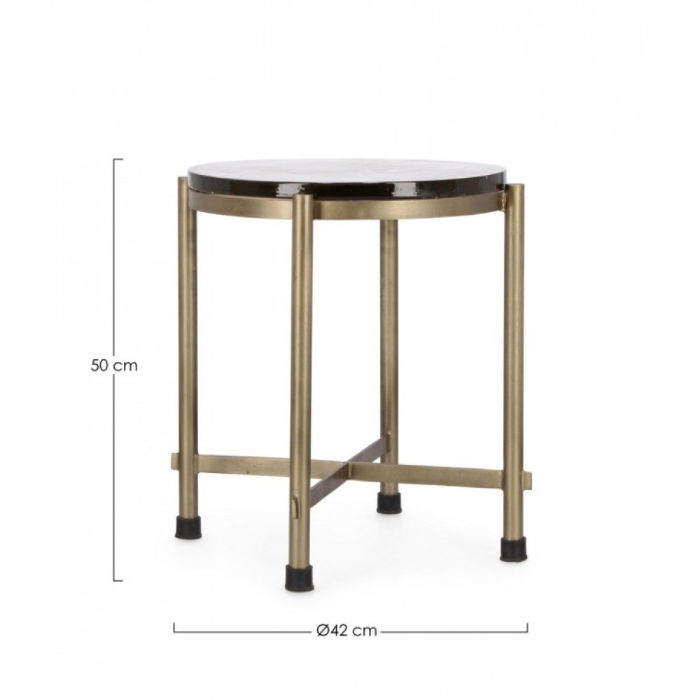 Homemotion СТОЛ КАВОВИЙ КРУГЛИЙ ЛАТУННИЙ ZAYLA H50