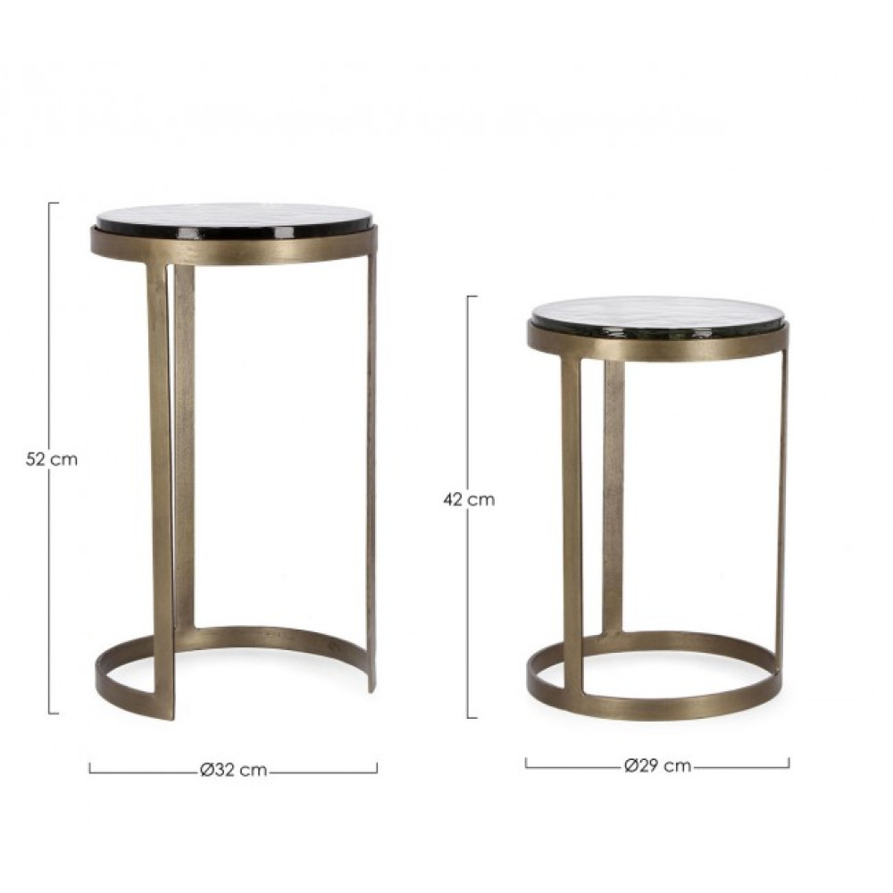 Homemotion НАБІР КАВОВИЙ СТОЛИК З КРУГЛОЇ ЛАТУНІ ZAYLA2 YX49