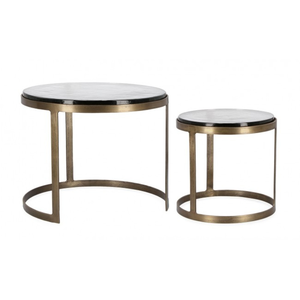 Homemotion НАБІР КАВОВИЙ СТОЛИК КРУГЛИЙ ЛАТУННИЙ ZAYLA2 YX54