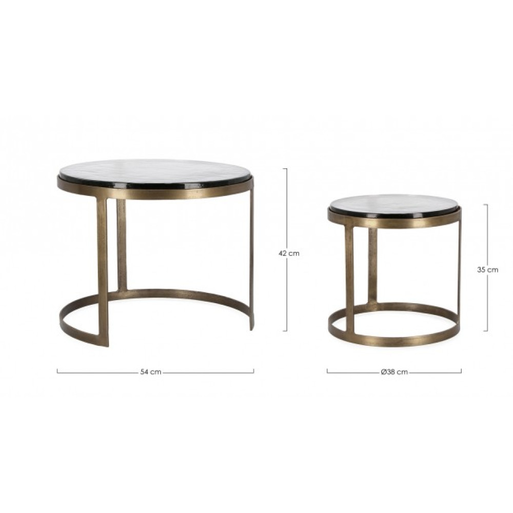 Homemotion НАБІР КАВОВИЙ СТОЛИК КРУГЛИЙ ЛАТУННИЙ ZAYLA2 YX54