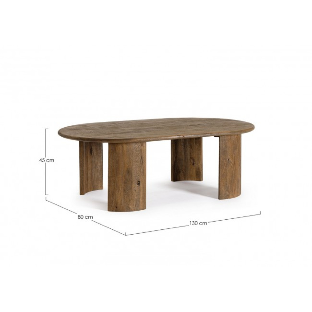 Bizzotto СТОЛ КАВАЛЬНИЙ ОРЛАНДО КОРИЧНЕВИЙ ОВАЛЬНИЙ 130Х80