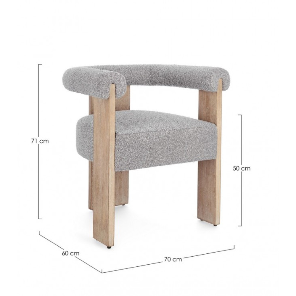 Bizzotto СТІЛЕЦЕ AGAPE NATURAL/GREY W-ПІДЛІКТНИК Bizzotto СТІЛЕЦЕ AGAPE NATURAL/GREY W-ПІДЛІКТНИК