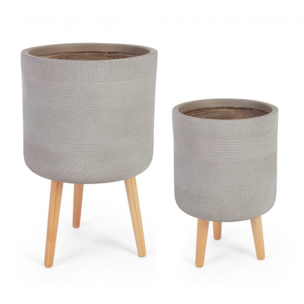 Bizzotto НАБІР 2 RIGO КРУГЛИЙ ШТАТИВ БЕЖЕВИЙ ВАЗОТРИМАТЕЛЬ