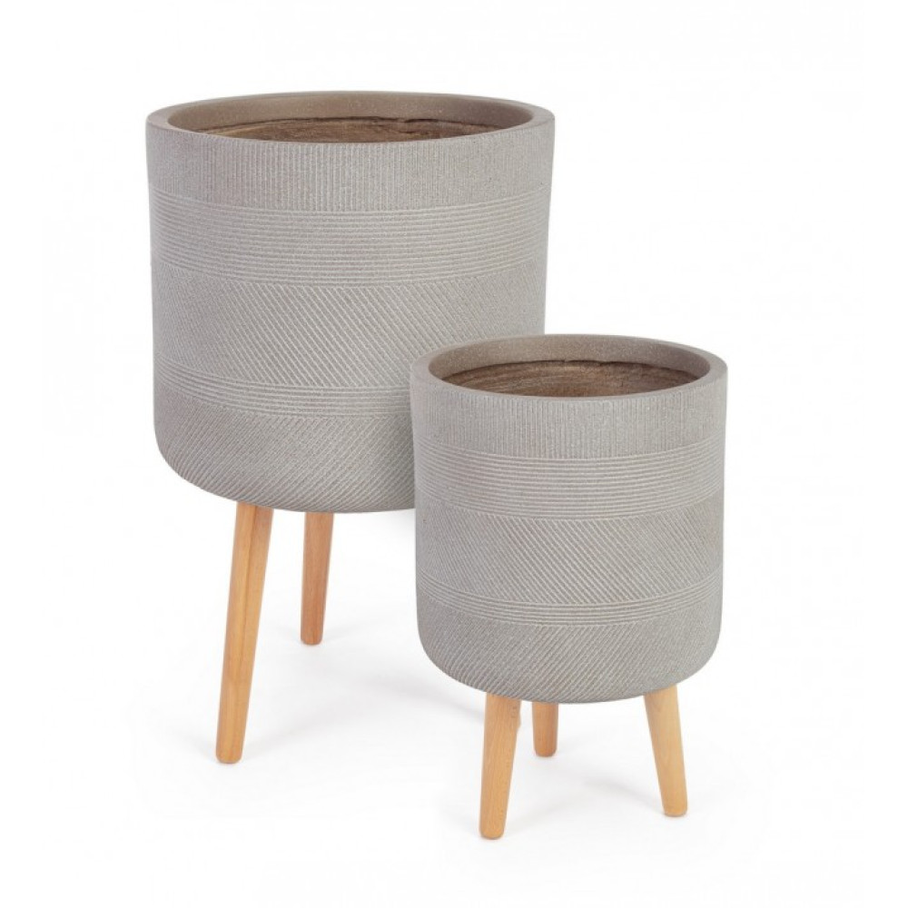 Bizzotto НАБІР 2 RIGO КРУГЛИЙ ШТАТИВ БЕЖЕВИЙ ВАЗОТРИМАТЕЛЬ