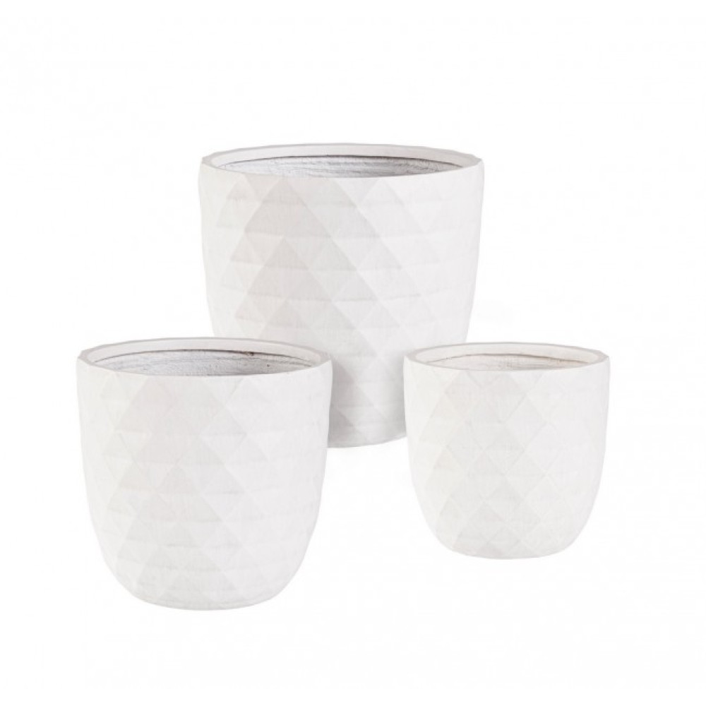 Bizzotto НАБІР 3 ПІРАМІДА БІЛА ФОРМНА ВАЗОТРИМАТЕЛЬ