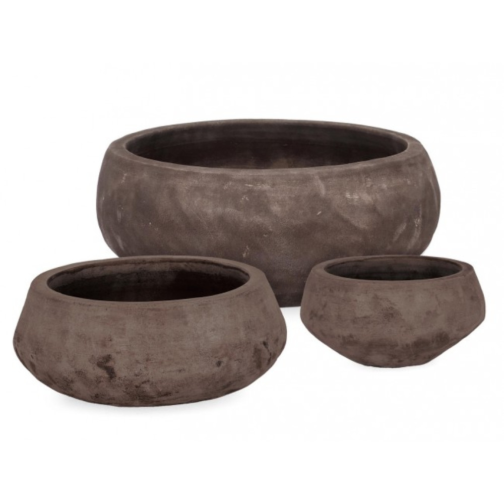 Bizzotto НАБІР 3 ЧАШИ МІН ТЕМНО-ТЕРАКОТОВИЙ ВАЗОТРИМАТЕЛЬ