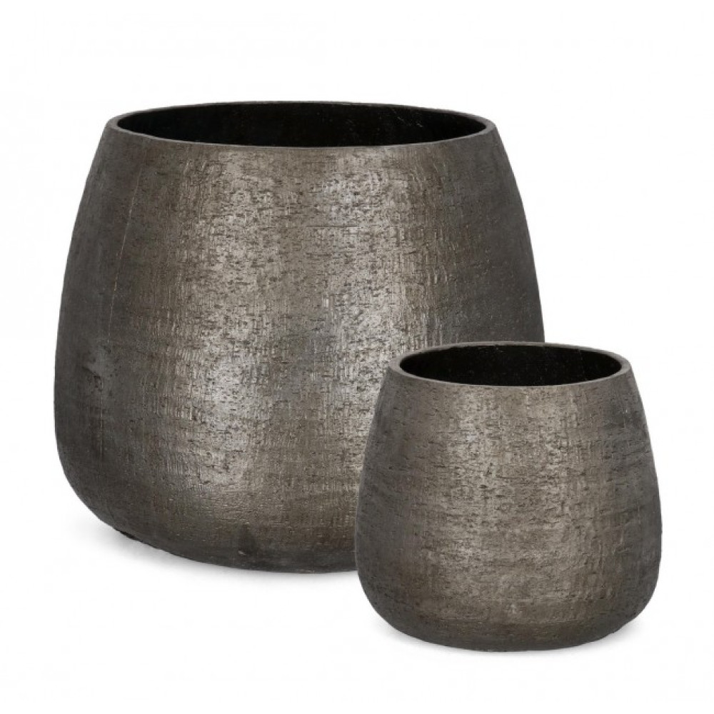 Bizzotto НАБІР 2 EMEI ЗАОКРУГЛЕНА СІРА ВАЗА