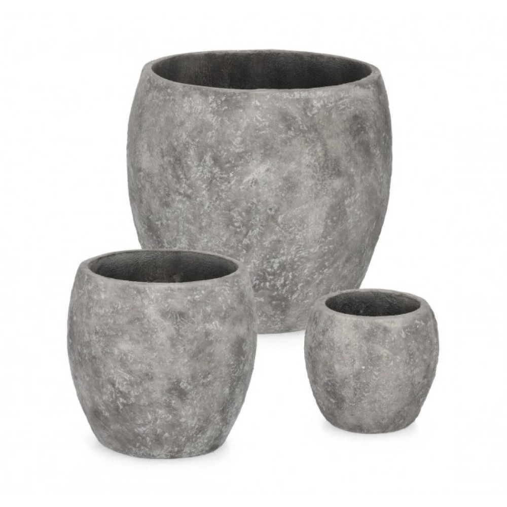 Bizzotto НАБІР 3 ЗАОКРУГЛЕНИЙ СІРИЙ ВАЗОТРИМАТЕЛЬ MEILI