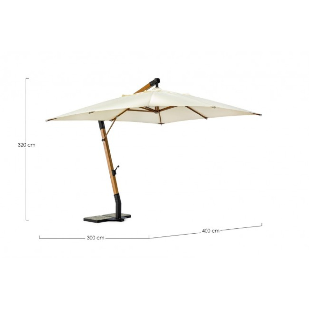 Bizzotto CAPUA NATURAL ПАРАСОЛКА ПІДВІСНА 3X4 Bizzotto CAPUA NATURAL ПАРАСОЛКА ПІДВІСНА 3X4