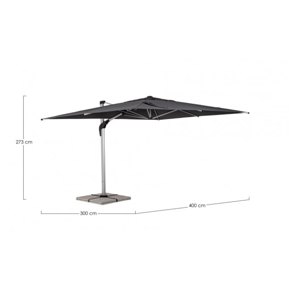 Bizzotto ПАРАСОЛКА ARIES ANOD-DARK GREY 3X4 T Bizzotto ПАРАСОЛКА ARIES ANOD-DARK GREY 3X4 T