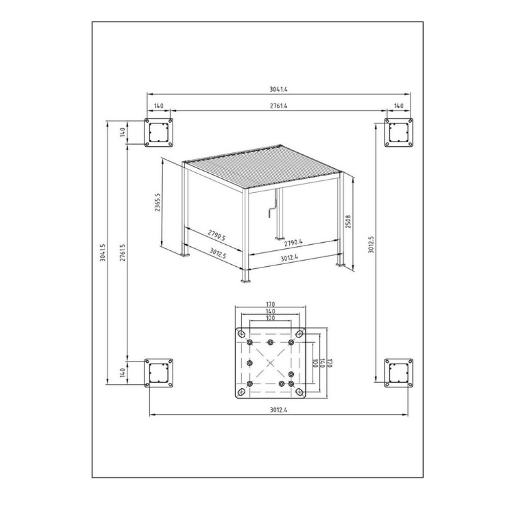 Bizzotto Пергола OCEAN NAT-SILK 3X4