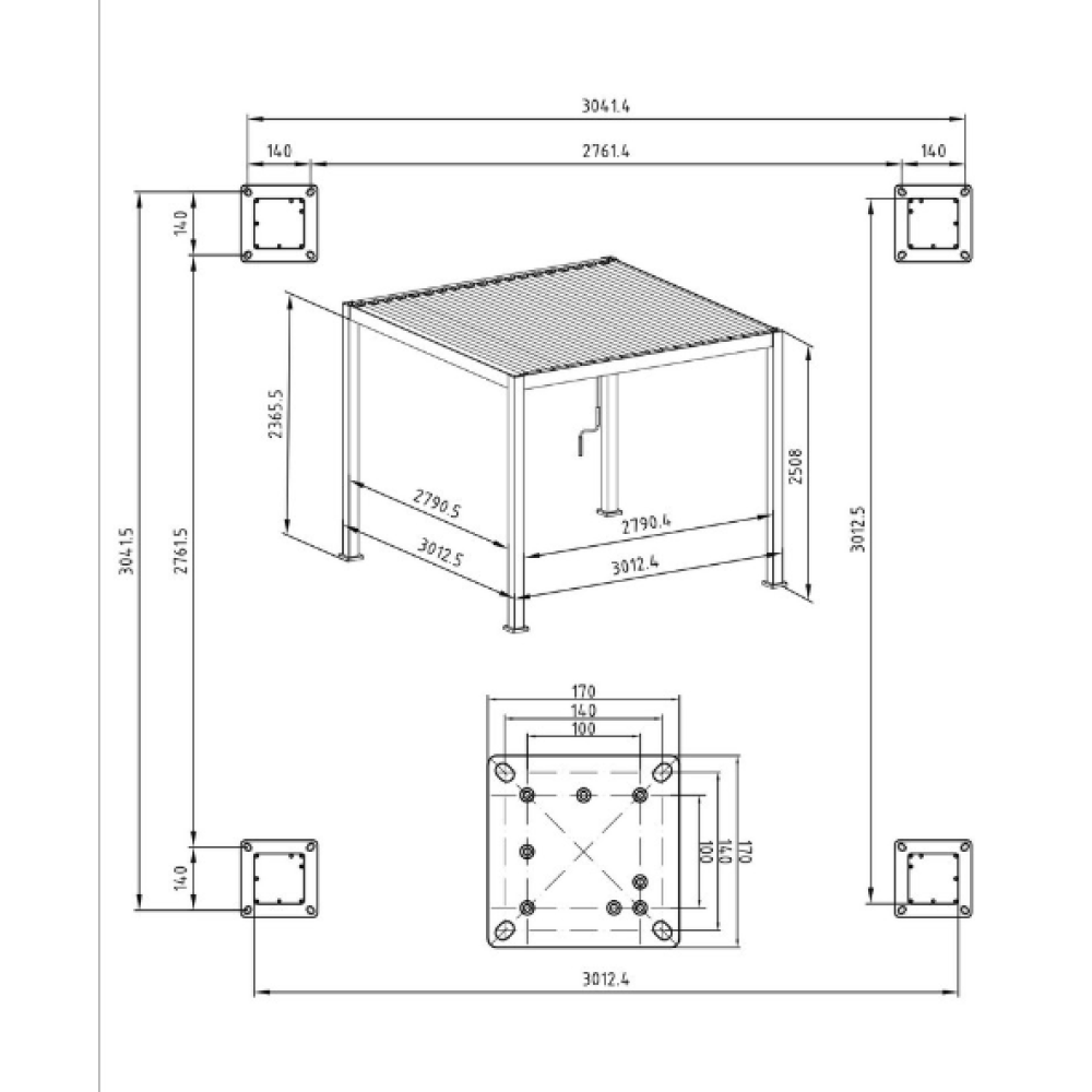 Bizzotto ПЕРГОЛА MAREA WHITE 3X3
