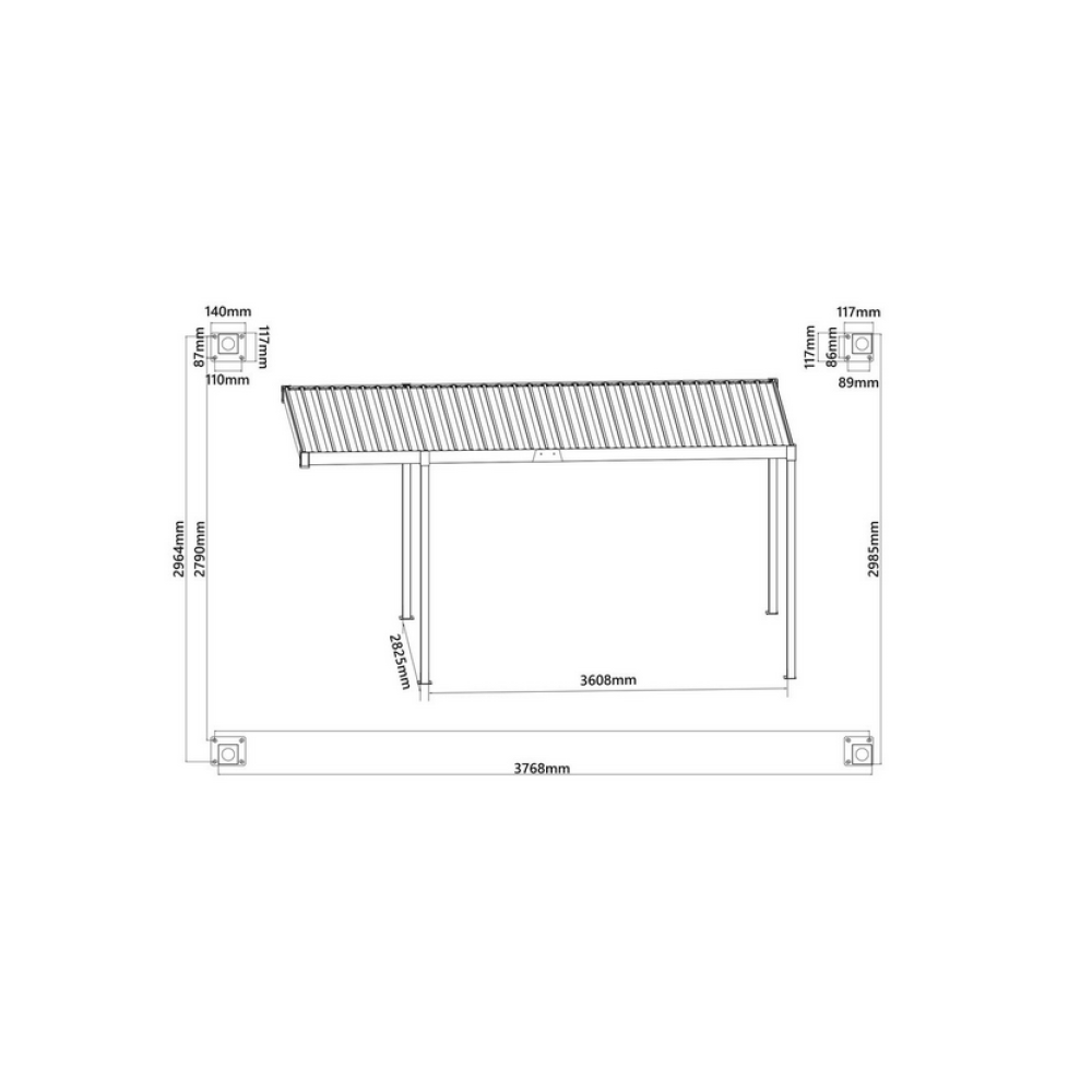 Yes Навіс для автомобіля GARDA з деревного вугілля 3x5 Yes Навіс для автомобіля GARDA з деревного вугілля 3x5